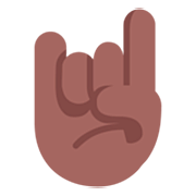 🤘🏾 Emoji Mano Haciendo El Signo De Cuernos: Tono De Piel Oscuro Medio en Microsoft Windows 11 22H2.