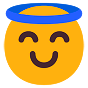 Emoji 😇 Faccina Con Sorriso E Aureola su Microsoft Windows 11 22H2.