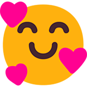 🥰 Emoji Cara Sonriendo Con Corazones en Microsoft Windows 11 22H2.
