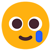 Emoji 🥲 Faccina Sorridente Con Lacrima su Microsoft Windows 11 22H2.