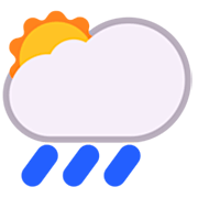 🌦️ Emoji Sol Detrás De Una Nube Con Lluvia en Microsoft Windows 11 22H2.