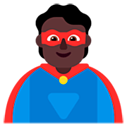 🦸🏿 Emoji Personaje De Superhéroe: Tono De Piel Oscuro en Microsoft Windows 11 22H2.