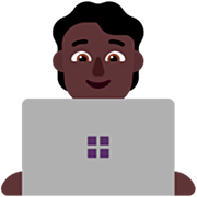 🧑🏿‍💻 Emoji Tecnólogo: Tono De Piel Oscuro en Microsoft Windows 11 22H2.