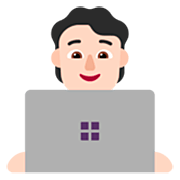 Emoji 🧑🏻‍💻 Persona Esperta Di Tecnologia: Carnagione Chiara su Microsoft Windows 11 22H2.