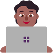 🧑🏾‍💻 Emoji Tecnólogo: Tono De Piel Oscuro Medio en Microsoft Windows 11 22H2.