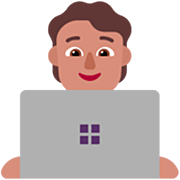 Emoji 🧑🏽‍💻 Persona Esperta Di Tecnologia: Carnagione Olivastra su Microsoft Windows 11 22H2.
