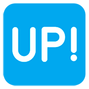 🆙 Emoji Schriftzug „UP!“ im blauen Quadrat Microsoft Windows 11 22H2.