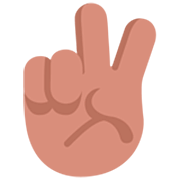 ✌🏽 Emoji Mano Con Señal De Victoria: Tono De Piel Medio en Microsoft Windows 11 22H2.