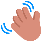 👋🏽 Emoji winkende Hand: mittlere Hautfarbe Microsoft Windows 11 22H2.