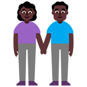 👫🏿 Emoji Mann und Frau halten Hände: dunkle Hautfarbe Microsoft Windows 11 22H2.