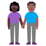 👩🏿‍🤝‍👨🏾 Emoji Mann und Frau halten Hände: dunkle Hautfarbe, mitteldunkle Hautfarbe Microsoft Windows 11 22H2.