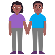 👫🏾 Emoji Mann und Frau halten Hände: mitteldunkle Hautfarbe Microsoft Windows 11 22H2.