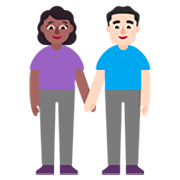 👩🏾‍🤝‍👨🏻 Emoji Mann und Frau halten Hände: mitteldunkle Hautfarbe, helle Hautfarbe Microsoft Windows 11 22H2.