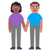 Emoji 👩🏾‍🤝‍👨🏽 Uomo E Donna Che Si Tengono Per Mano: Carnagione Abbastanza Scura E Carnagione Olivastra su Microsoft Windows 11 22H2.