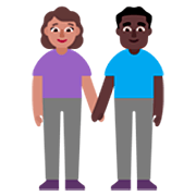 👩🏽‍🤝‍👨🏿 Emoji Mann und Frau halten Hände: mittlere Hautfarbe, dunkle Hautfarbe Microsoft Windows 11 22H2.