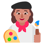 Emoji 👩🏽‍🎨 Artista Donna: Carnagione Olivastra su Microsoft Windows 11 22H2.