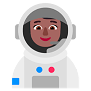 👩🏾‍🚀 Emoji Astronauta Mulher: Pele Morena Escura na Microsoft Windows 11 22H2.