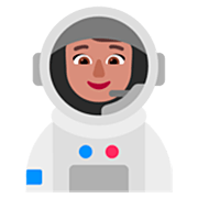Emoji 👩🏽‍🚀 Astronauta Donna: Carnagione Olivastra su Microsoft Windows 11 22H2.