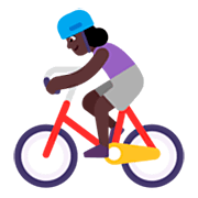 Emoji 🚴🏿‍♀️ Ciclista Donna: Carnagione Scura su Microsoft Windows 11 22H2.