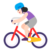 Émoji 🚴🏻‍♀️ Cycliste Femme : Peau Claire sur Microsoft Windows 11 22H2.