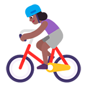 Emoji 🚴🏾‍♀️ Ciclista Donna: Carnagione Abbastanza Scura su Microsoft Windows 11 22H2.