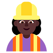👷🏿‍♀️ Emoji Bauarbeiterin: dunkle Hautfarbe Microsoft Windows 11 22H2.