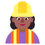 👷🏾‍♀️ Emoji Bauarbeiterin: mitteldunkle Hautfarbe Microsoft Windows 11 22H2.