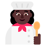 👩🏿‍🍳 Emoji Cocinera: Tono De Piel Oscuro en Microsoft Windows 11 22H2.