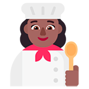 👩🏾‍🍳 Emoji Cocinera: Tono De Piel Oscuro Medio en Microsoft Windows 11 22H2.