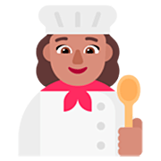 👩🏽‍🍳 Emoji Cozinheira: Pele Morena na Microsoft Windows 11 22H2.