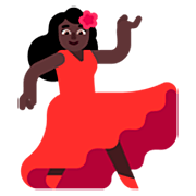 💃🏿 Emoji Mulher Dançando: Pele Escura na Microsoft Windows 11 22H2.