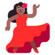 💃🏾 Emoji Mulher Dançando: Pele Morena Escura na Microsoft Windows 11 22H2.