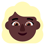Émoji 👱🏿‍♀️ Femme Blonde : Peau Foncée sur Microsoft Windows 11 22H2.
