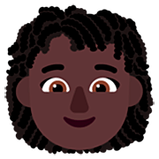 👩🏿‍🦱 Emoji Mulher: Pele Escura E Cabelo Cacheado na Microsoft Windows 11 22H2.