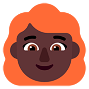 👩🏿‍🦰 Emoji Mujer: Tono De Piel Oscuro Y Pelo Pelirrojo en Microsoft Windows 11 22H2.
