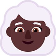 Émoji 👩🏿‍🦳 Femme : Peau Foncée Et Cheveux Blancs sur Microsoft Windows 11 22H2.