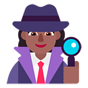 🕵🏾‍♀️ Emoji Detetive Mulher: Pele Morena Escura na Microsoft Windows 11 22H2.