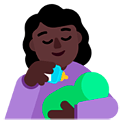 Émoji 👩🏿‍🍼 Femme Allaitant Un Bébé : Peau Foncée sur Microsoft Windows 11 22H2.