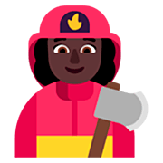 👩🏿‍🚒 Emoji Feuerwehrfrau: dunkle Hautfarbe Microsoft Windows 11 22H2.