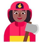 Émoji 👩🏾‍🚒 Pompier Femme : Peau Mate sur Microsoft Windows 11 22H2.
