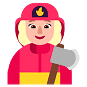 Emoji 👩🏼‍🚒 Pompiere Donna: Carnagione Abbastanza Chiara su Microsoft Windows 11 22H2.