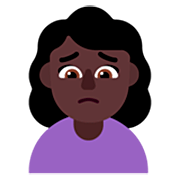 🙍🏿‍♀️ Emoji missmutige Frau: dunkle Hautfarbe Microsoft Windows 11 22H2.