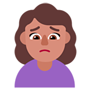Emoji 🙍🏽‍♀️ Donna Corrucciata: Carnagione Olivastra su Microsoft Windows 11 22H2.