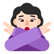 🙅🏻‍♀️ Emoji Frau mit überkreuzten Armen: helle Hautfarbe Microsoft Windows 11 22H2.