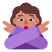 Emoji 🙅🏽‍♀️ Donna Con Gesto Di Rifiuto: Carnagione Olivastra su Microsoft Windows 11 22H2.