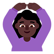 🙆🏿‍♀️ Emoji Frau mit Händen auf dem Kopf: dunkle Hautfarbe Microsoft Windows 11 22H2.