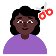 💇🏿‍♀️ Emoji Frau beim Haareschneiden: dunkle Hautfarbe Microsoft Windows 11 22H2.