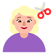 Emoji 💇🏼‍♀️ Taglio Di Capelli Per Donna: Carnagione Abbastanza Chiara su Microsoft Windows 11 22H2.