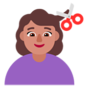💇🏽‍♀️ Emoji Frau beim Haareschneiden: mittlere Hautfarbe Microsoft Windows 11 22H2.