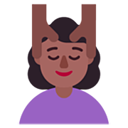 💆🏾‍♀️ Emoji Mulher Recebendo Massagem Facial: Pele Morena Escura na Microsoft Windows 11 22H2.